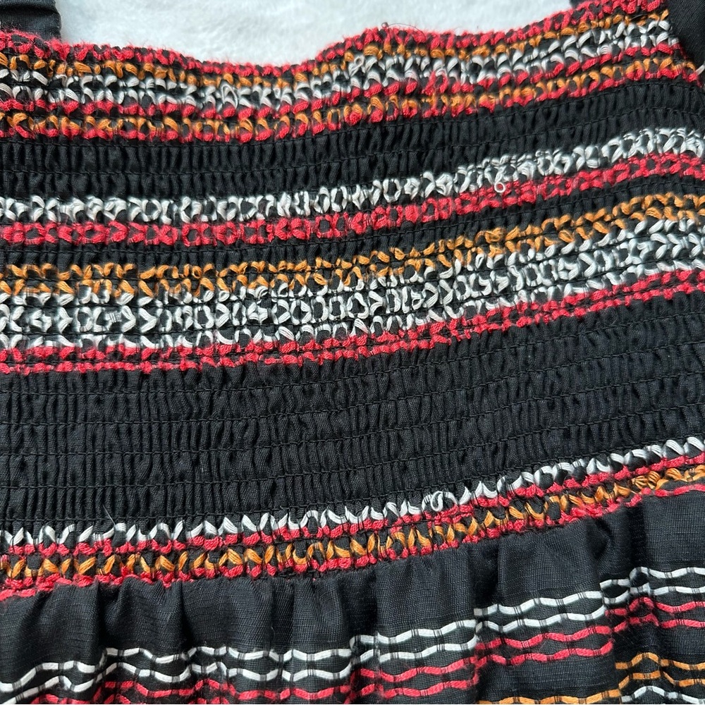 Hutch Women’s Reva Black Brightly Embroidered Puff Sleeve Smocked Maxi Dress, M - Picture 15 of 16